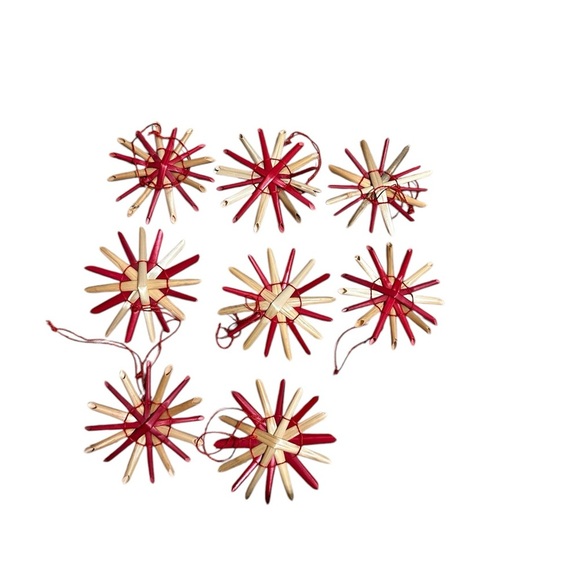 Straw Vintage Set Hand Made Ornament Christmas Set of 34 - Picture 4 of 6